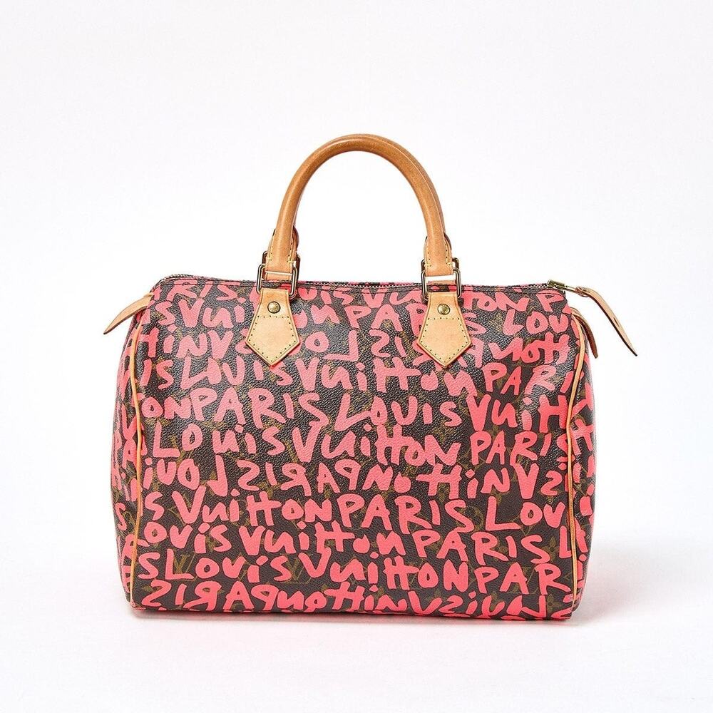 Louis Vuitton Speedy Monogram Graffiti 30 Handbag Brown